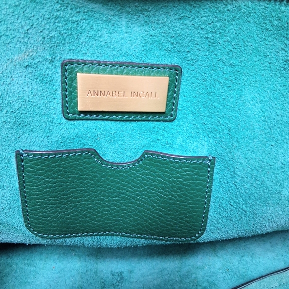 Annabel Ingall Green Leather  LargeTote Bag - Picture 10 of 10